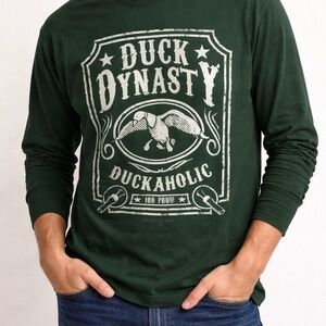 Duck Dynasty Duckaholic Long Sleeve Tee - Forest Green